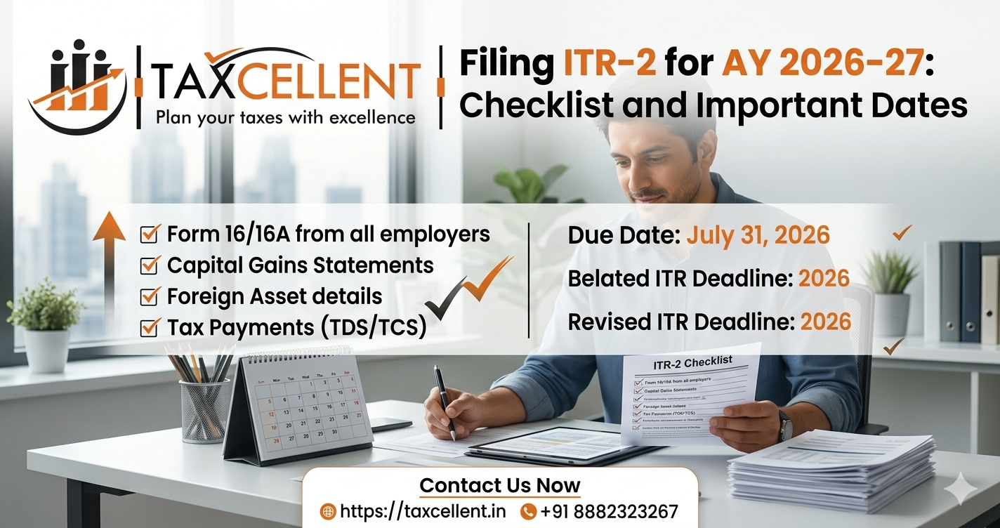 Filing ITR-2 for AY 2026-27: Checklist and Important Dates